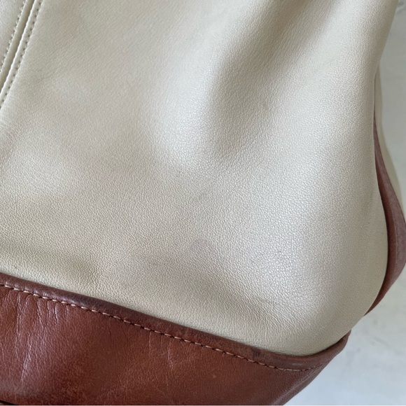 Vintage Coach Spectator Drawstring Duffle Shoulder Bag Brown Cream RARE - Picture 11 of 13